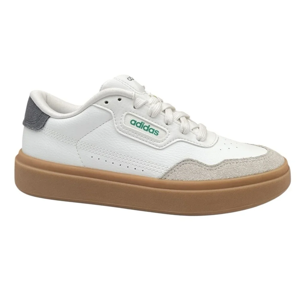 Adidas Park Street 2.0 Mens Youth Boys Retro Style Shoes White/Court Green/Gum